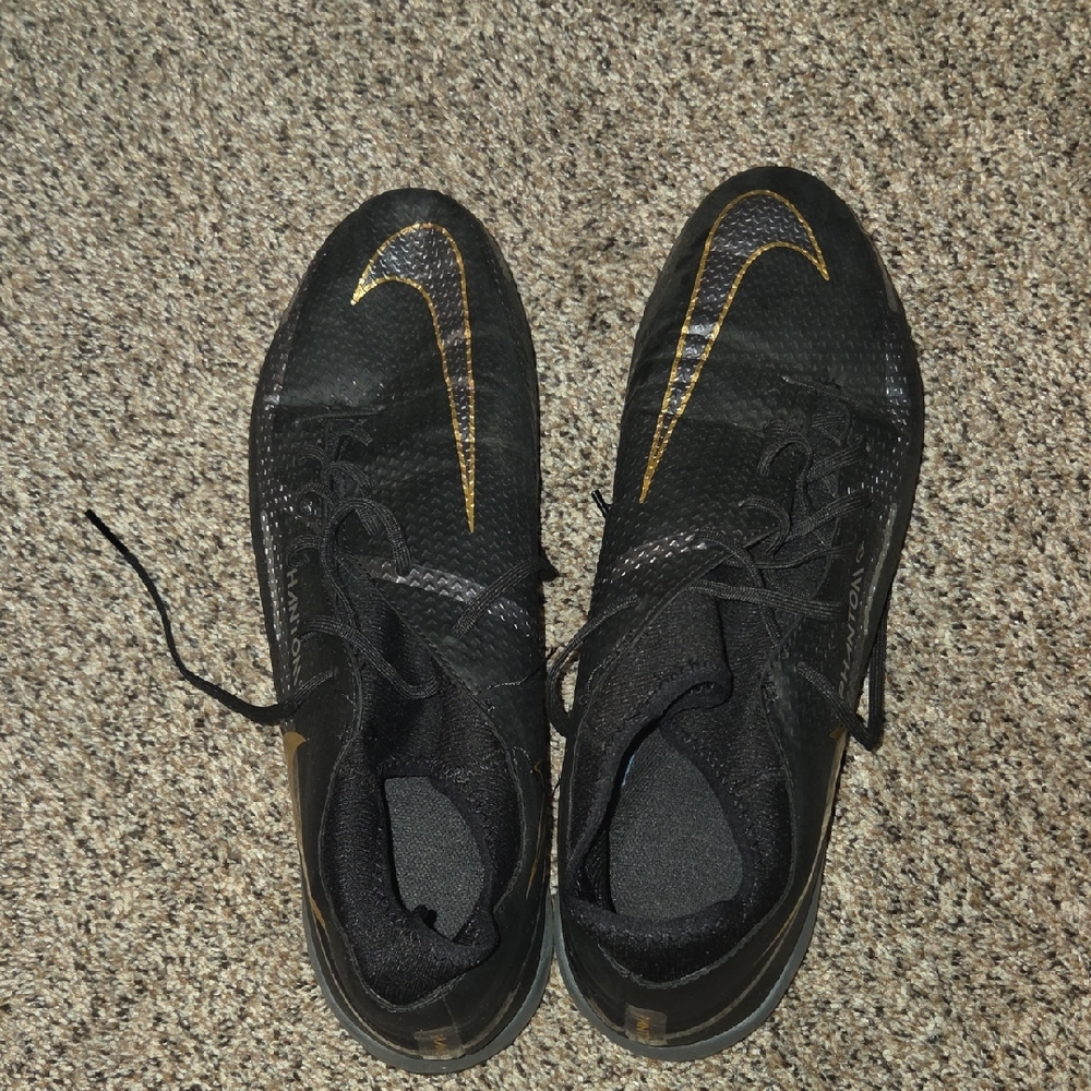 Nike Black and Gold Soccer Cleats